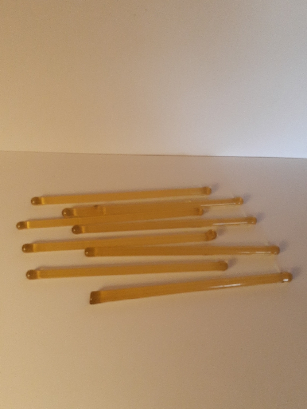 Set of 8 Amber Glass Stirring Rods